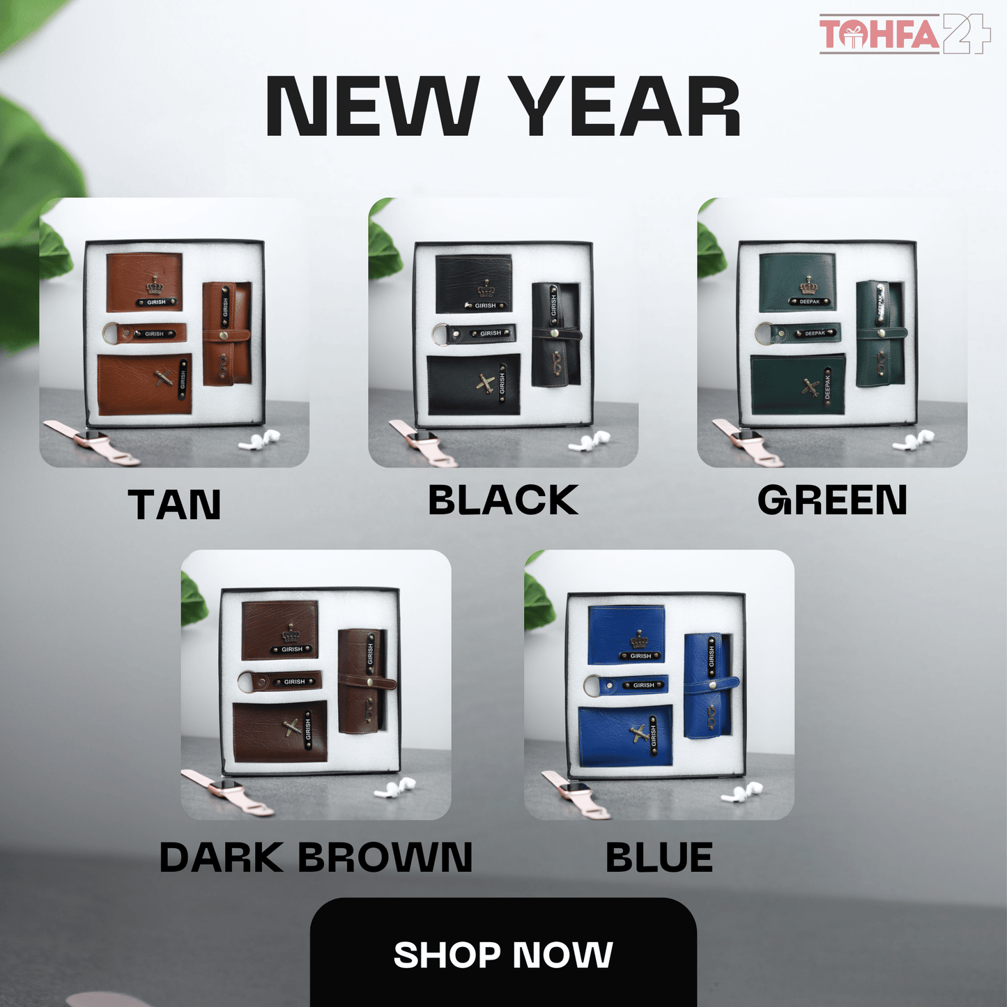 Personalized Premium 4 in 1 Leather Wallet Combo Tohfa24