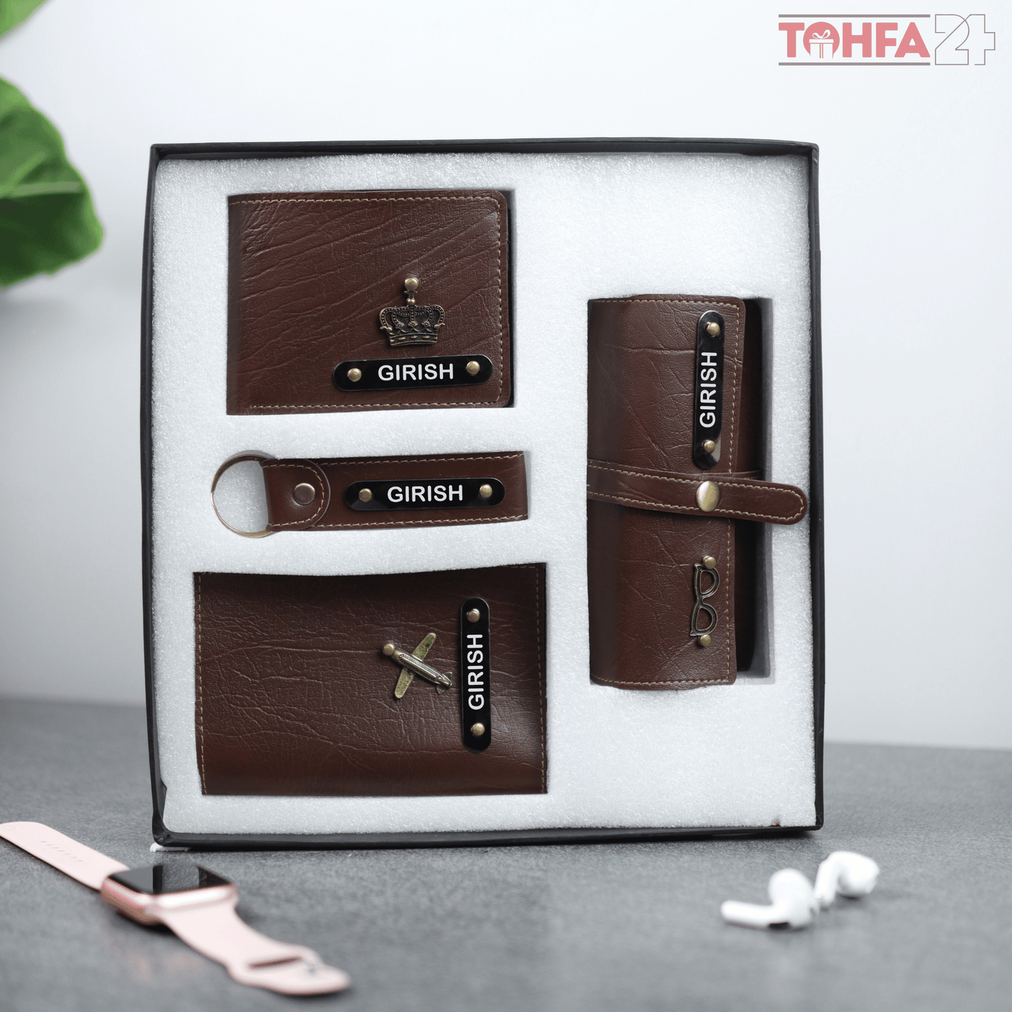 Personalized Premium 4 in 1 Leather Wallet Combo Tohfa24