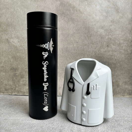 Personalized Doctor Smart Bottle Set & Coat Holder