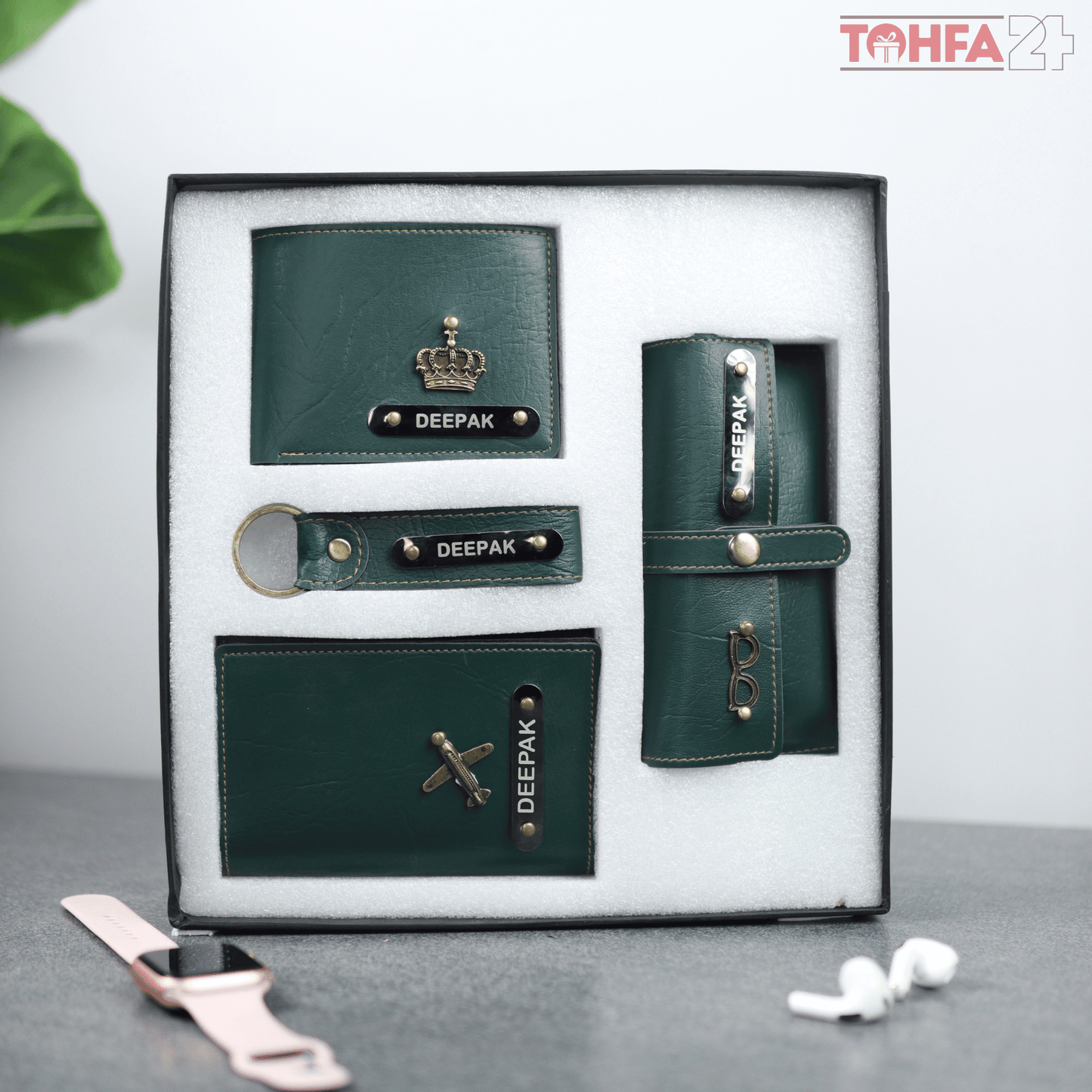 Personalized Premium 4 in 1 Leather Wallet Combo Tohfa24