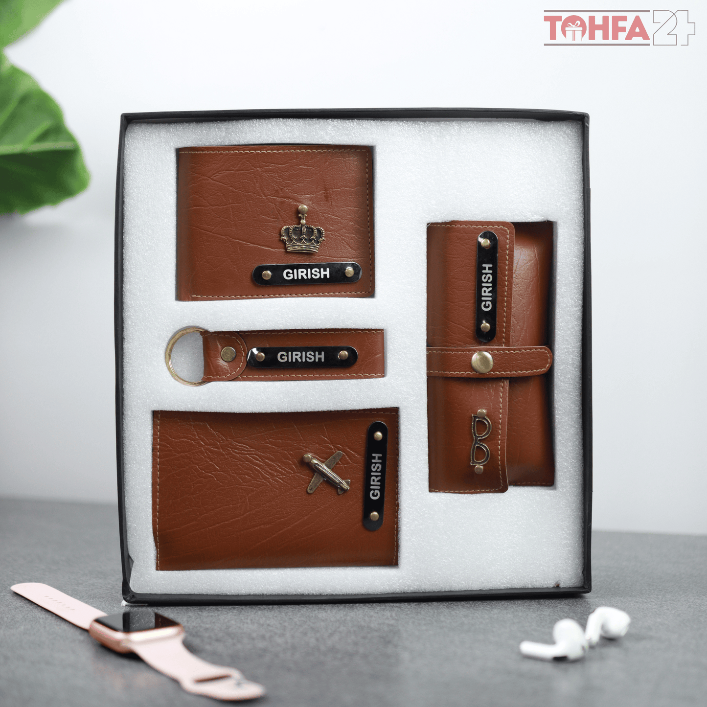 Personalized Premium 4 in 1 Leather Wallet Combo Tohfa24