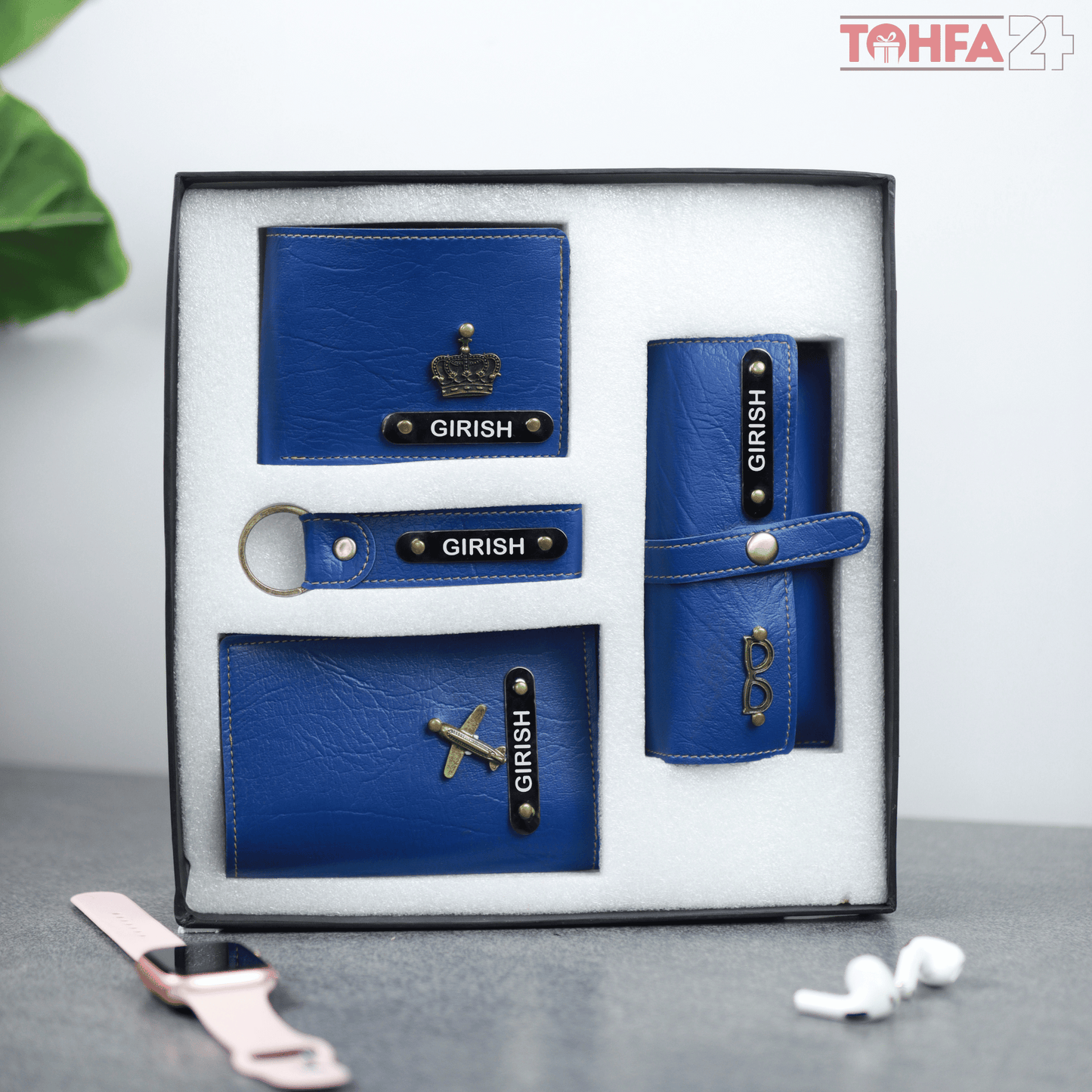 Personalized Premium 4 in 1 Leather Wallet Combo Tohfa24