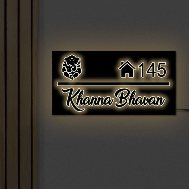 Customized Led Name Plate - House Name Plate Design with 3D Raised Fonts Tohfa24