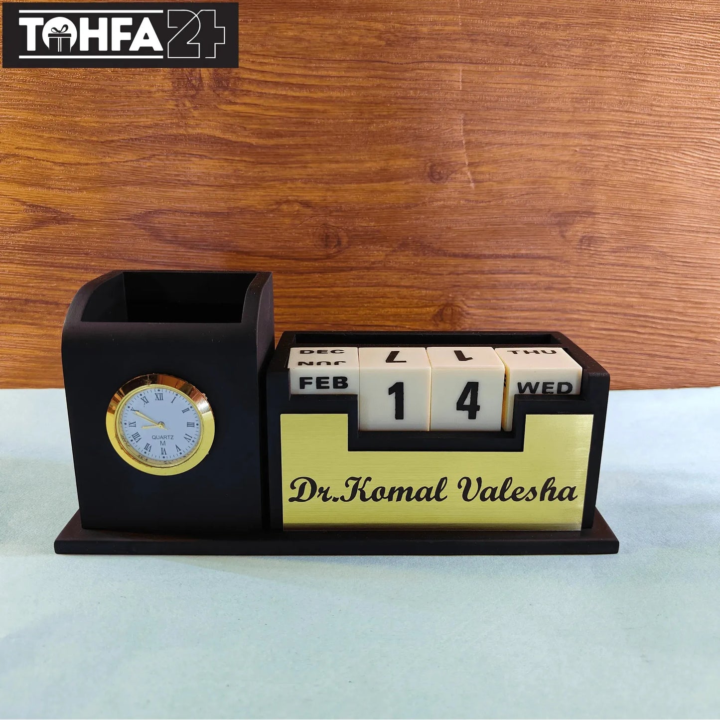 Doctor's Pen Stand With Clock Tohfa24