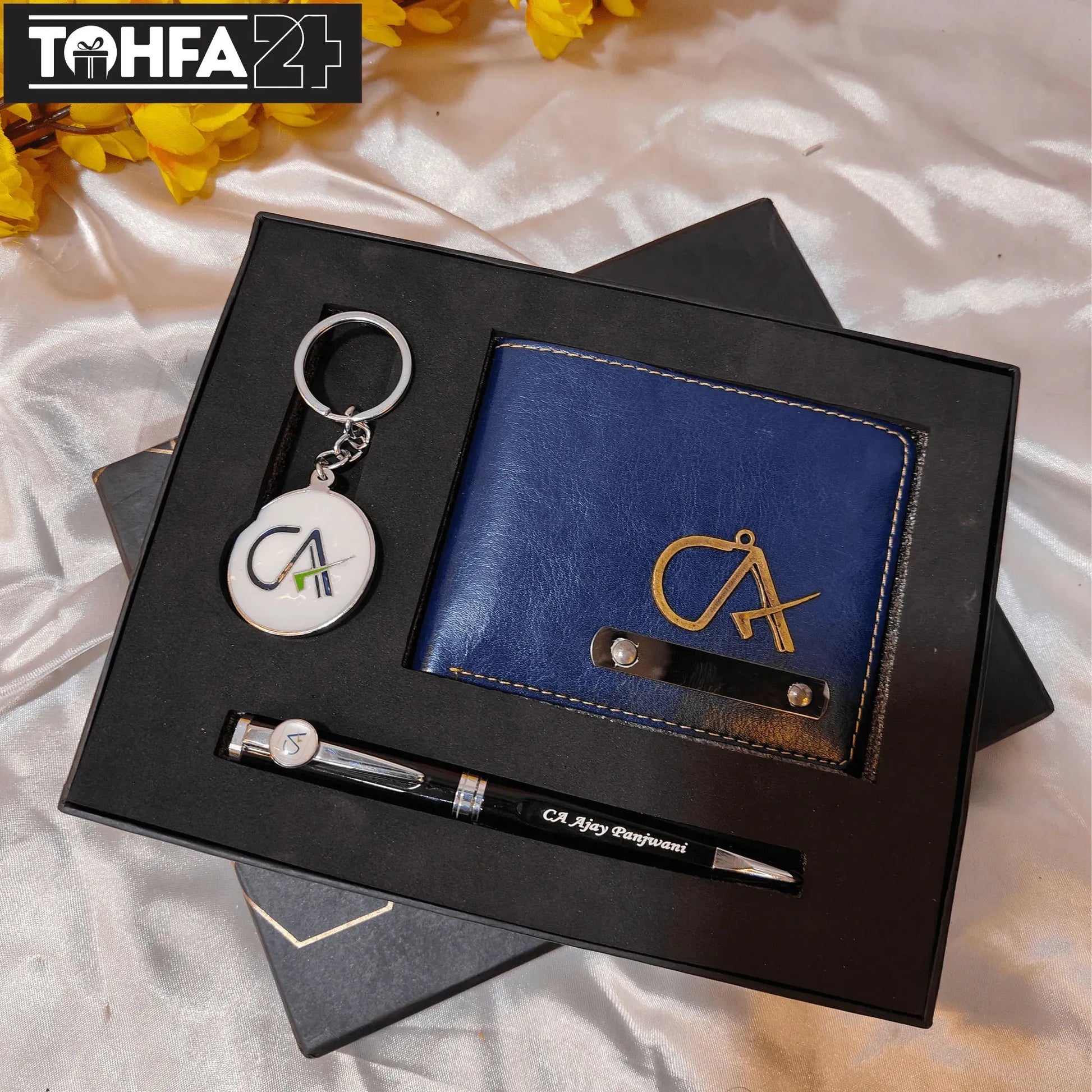 Premium Personalized Wallet, Pen & Keychain Combo for CA Tohfa24