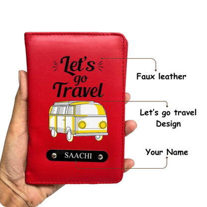 Personalized Lets go travel Passport Cover Tohfa24