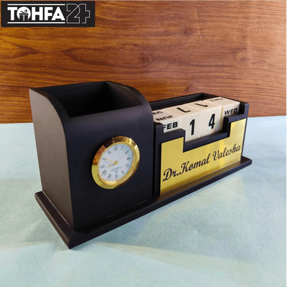 Doctor's Pen Stand With Clock Tohfa24