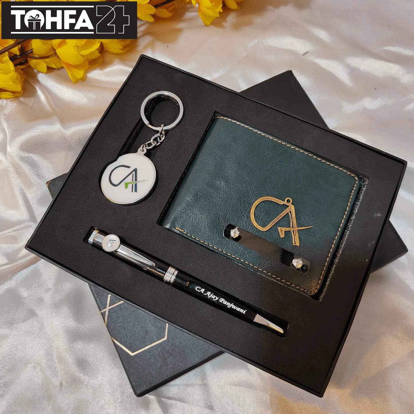 Premium Personalized Wallet, Pen & Keychain Combo for CA Tohfa24