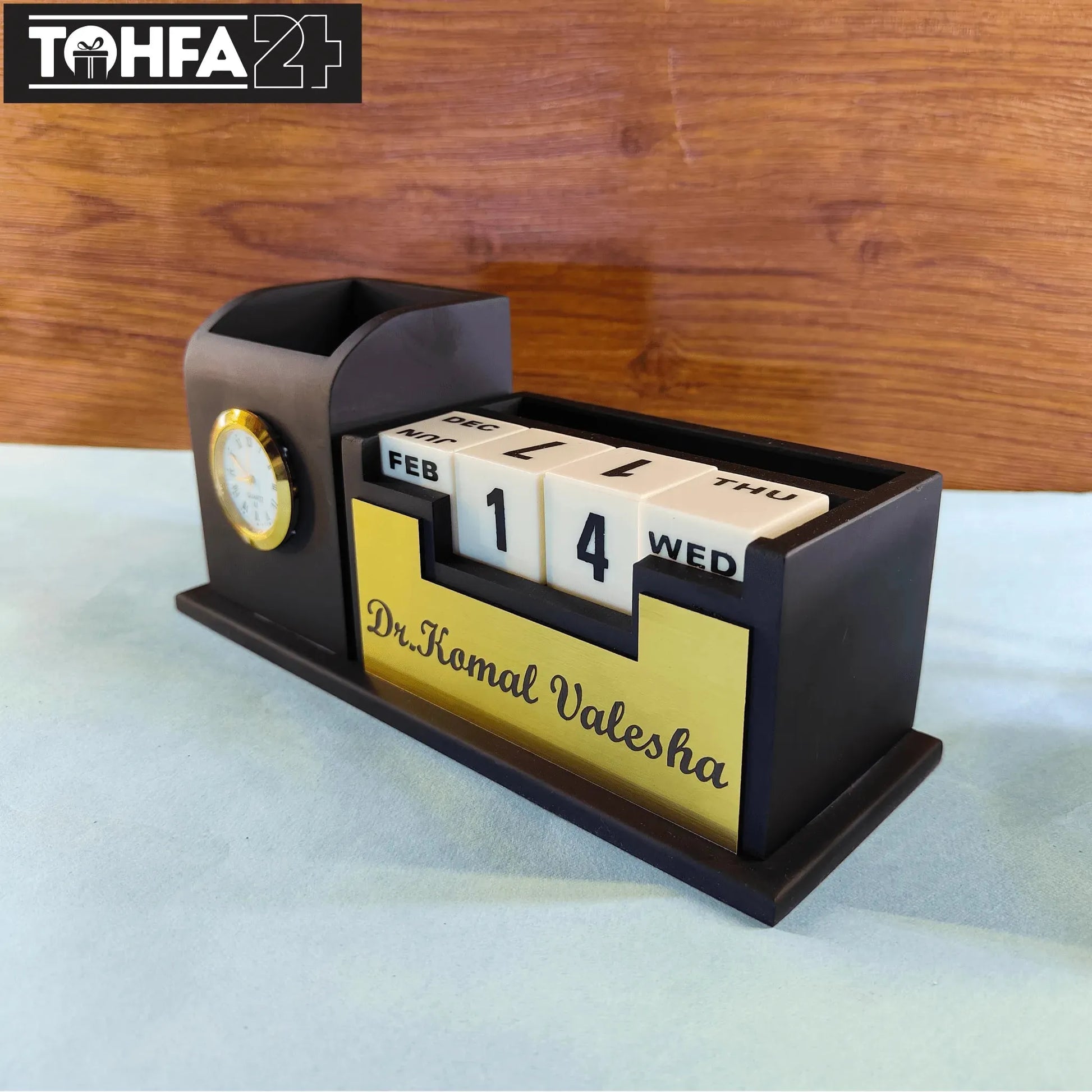 Doctor's Pen Stand With Clock Tohfa24