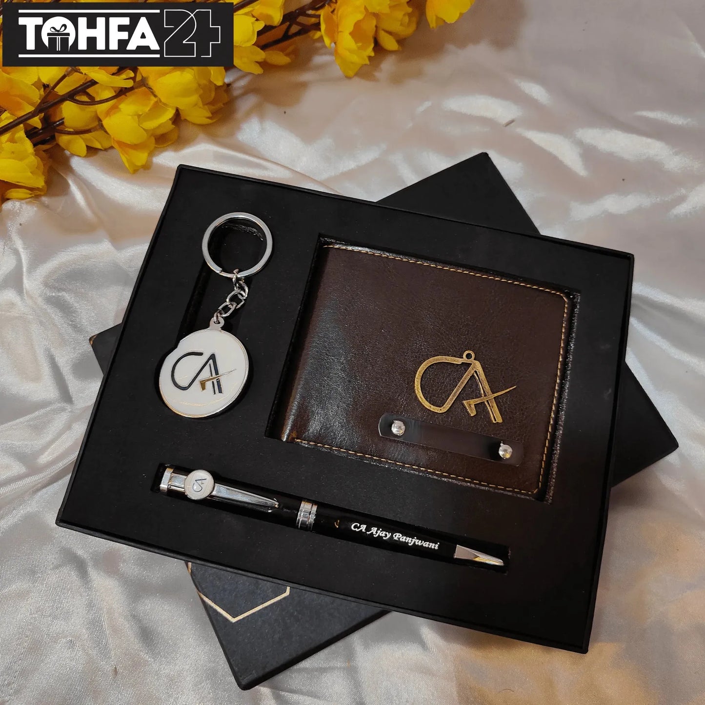 Premium Personalized Wallet, Pen & Keychain Combo for CA Tohfa24