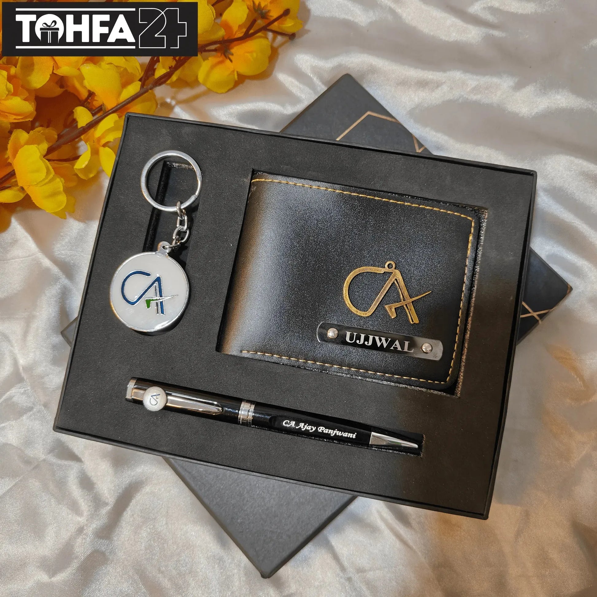 Personalized Wallet, Pen & Keychain Combo for CA Tohfa24