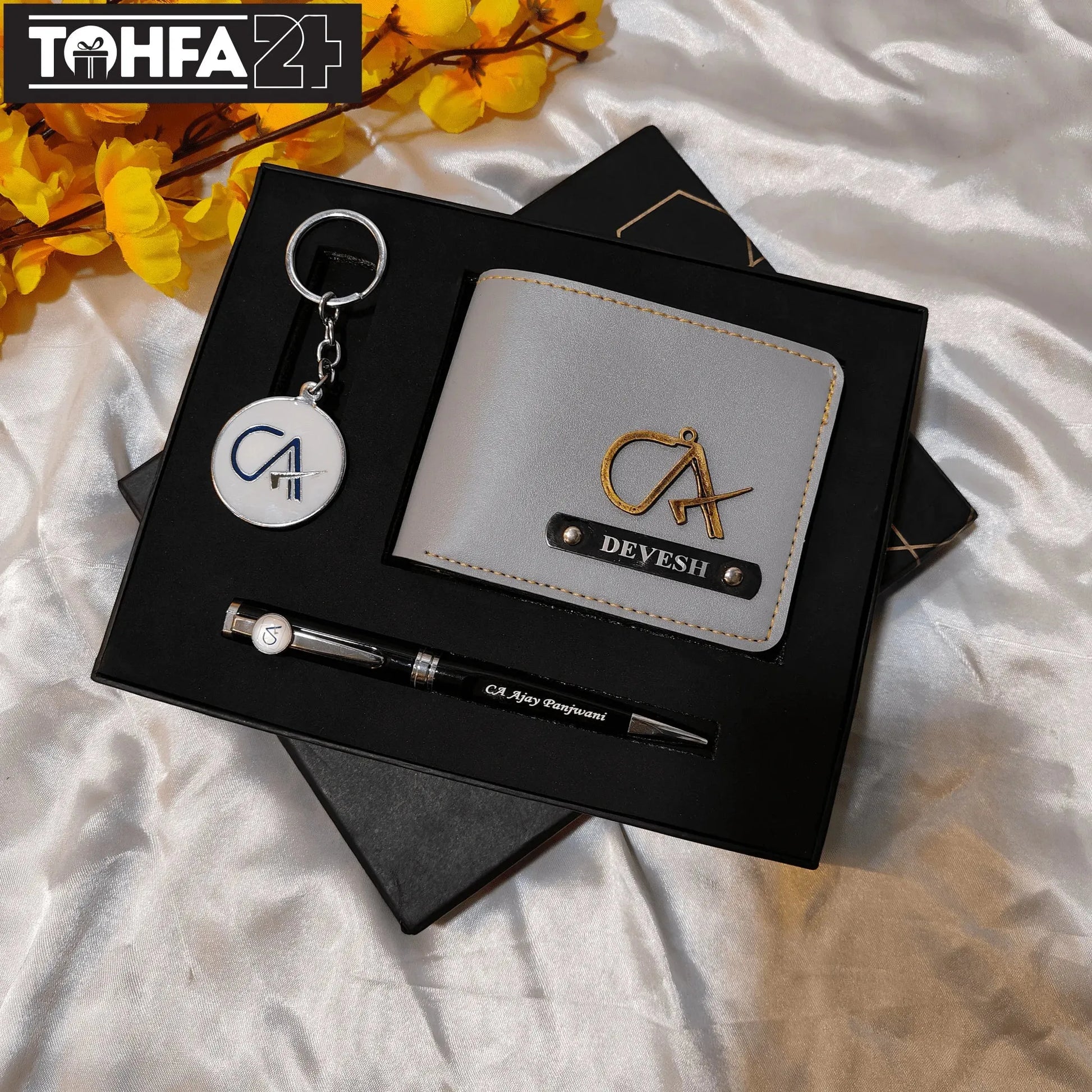 Personalized Wallet, Pen & Keychain Combo for CA Tohfa24