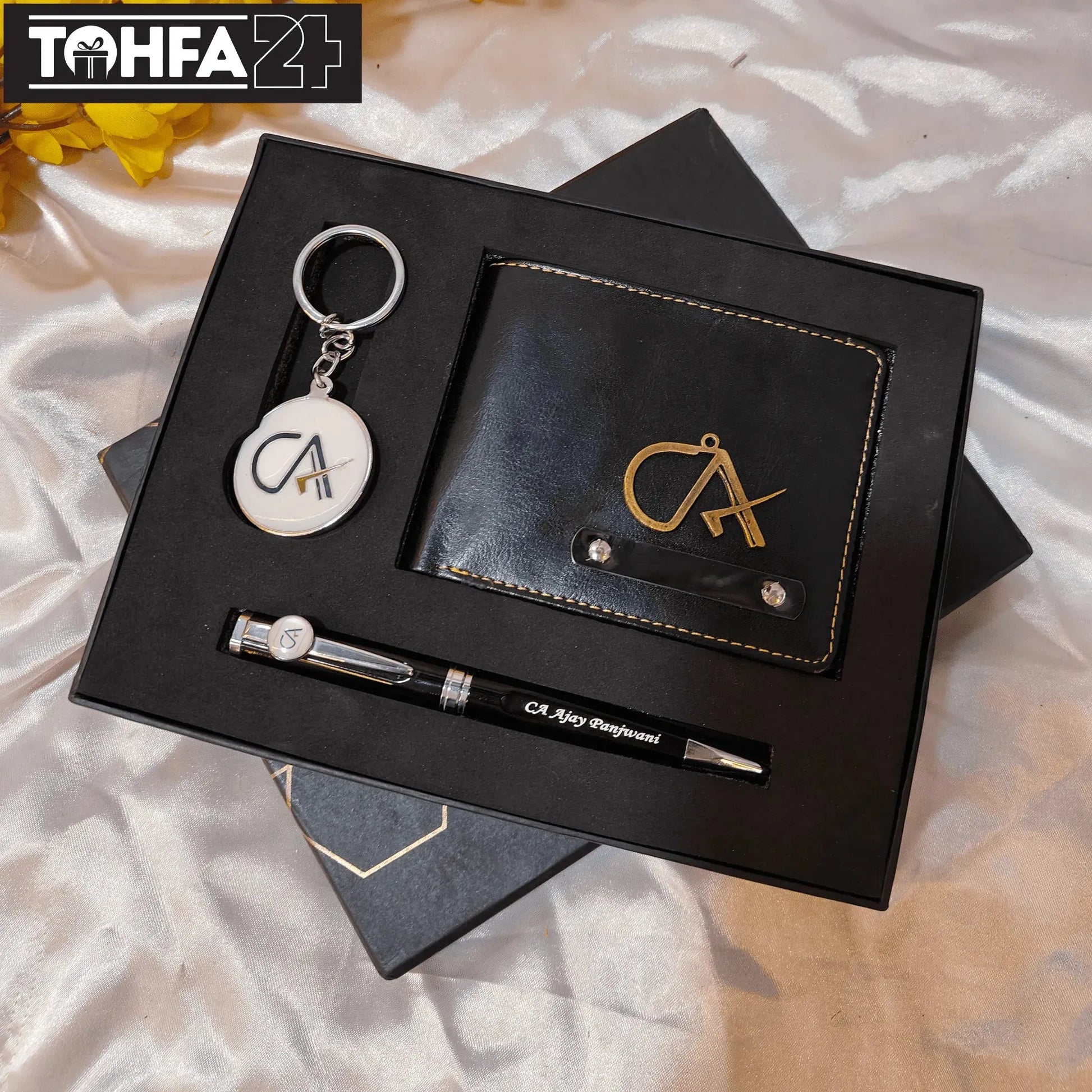 Premium Personalized Wallet, Pen & Keychain Combo for CA Tohfa24