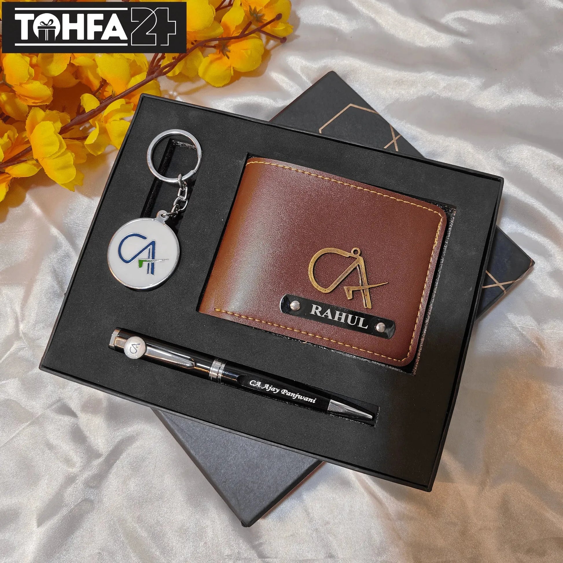 Personalized Wallet, Pen & Keychain Combo for CA Tohfa24