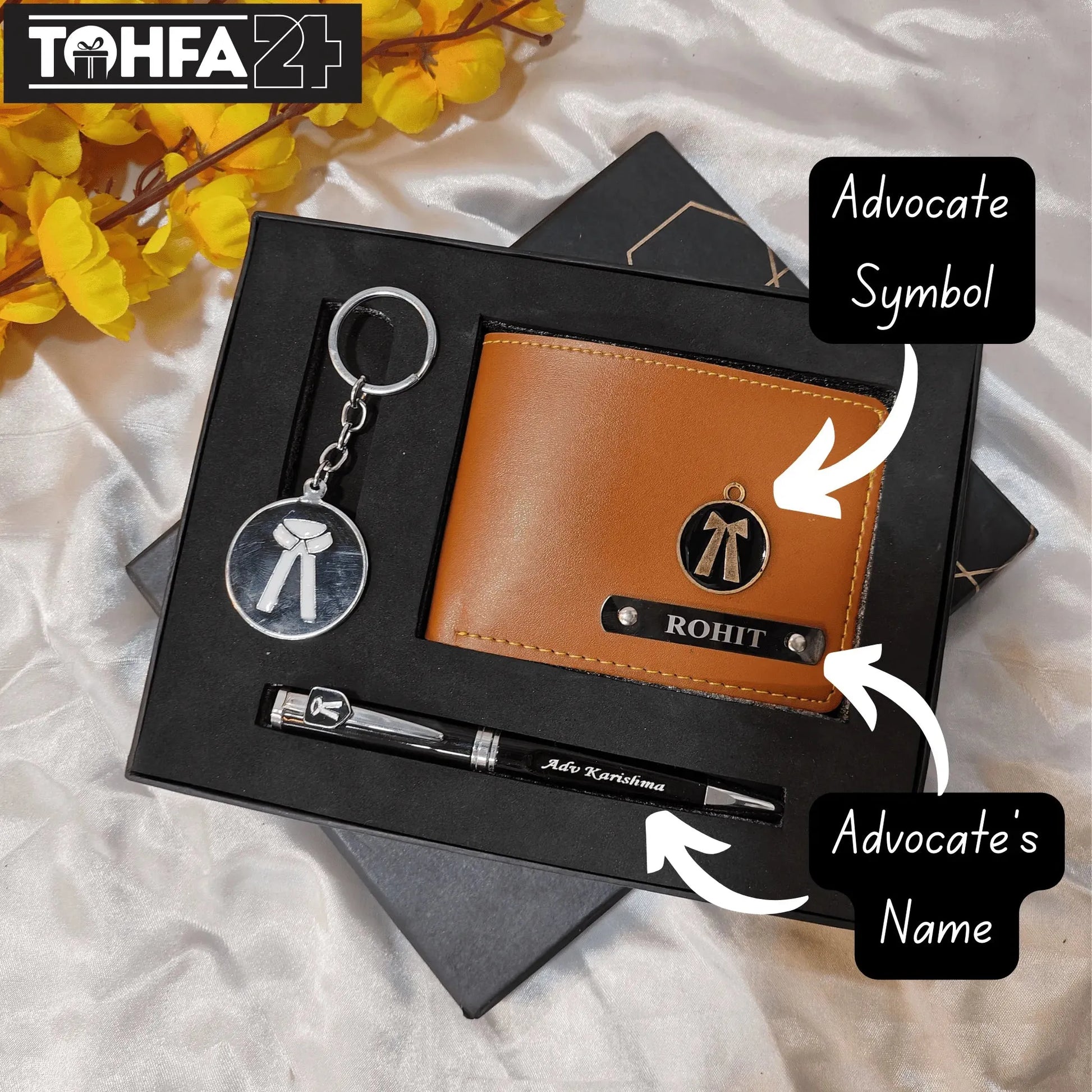 Personalized Wallet, Pen & Keychain for an Advocate Tohfa24