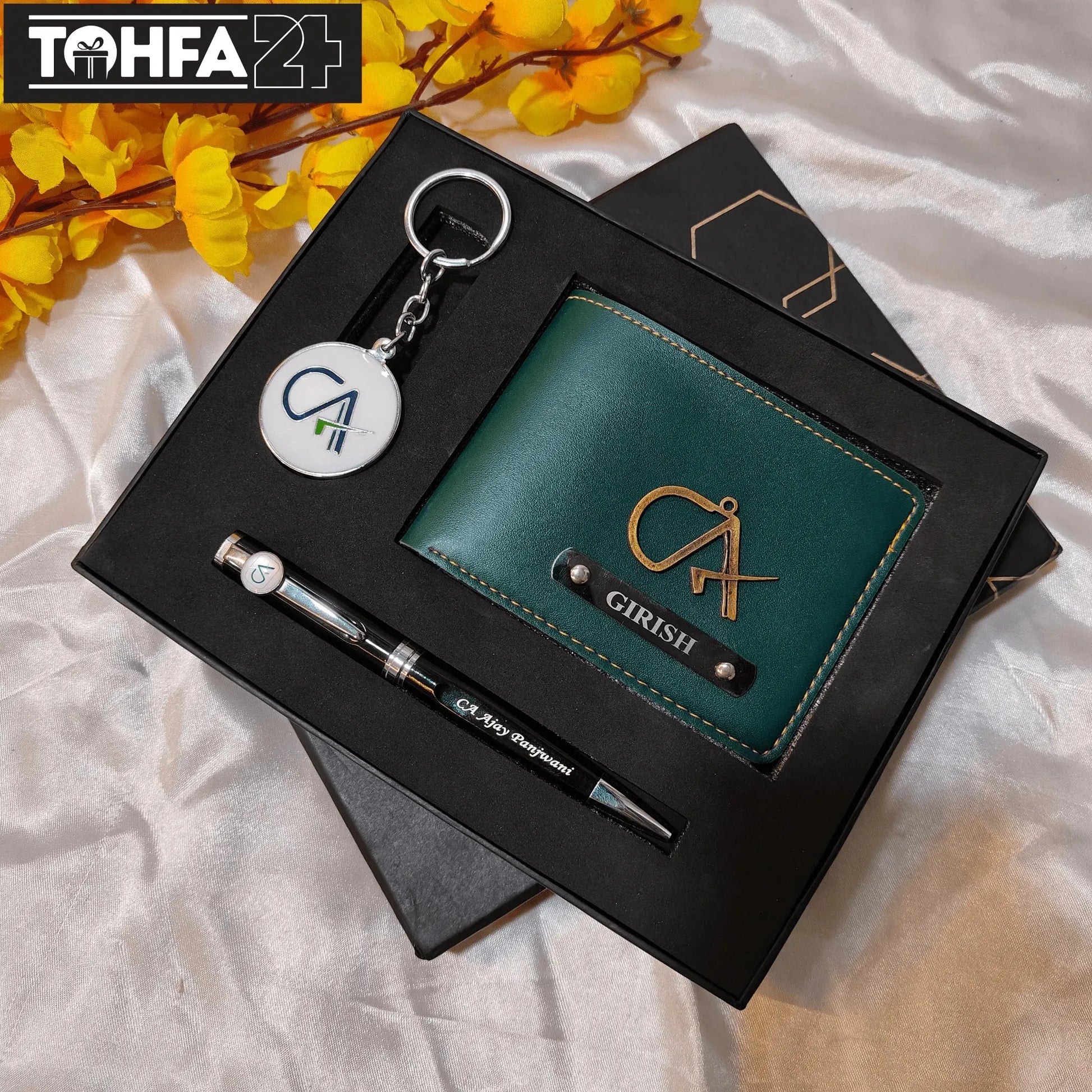 Personalized Wallet, Pen & Keychain Combo for CA Tohfa24