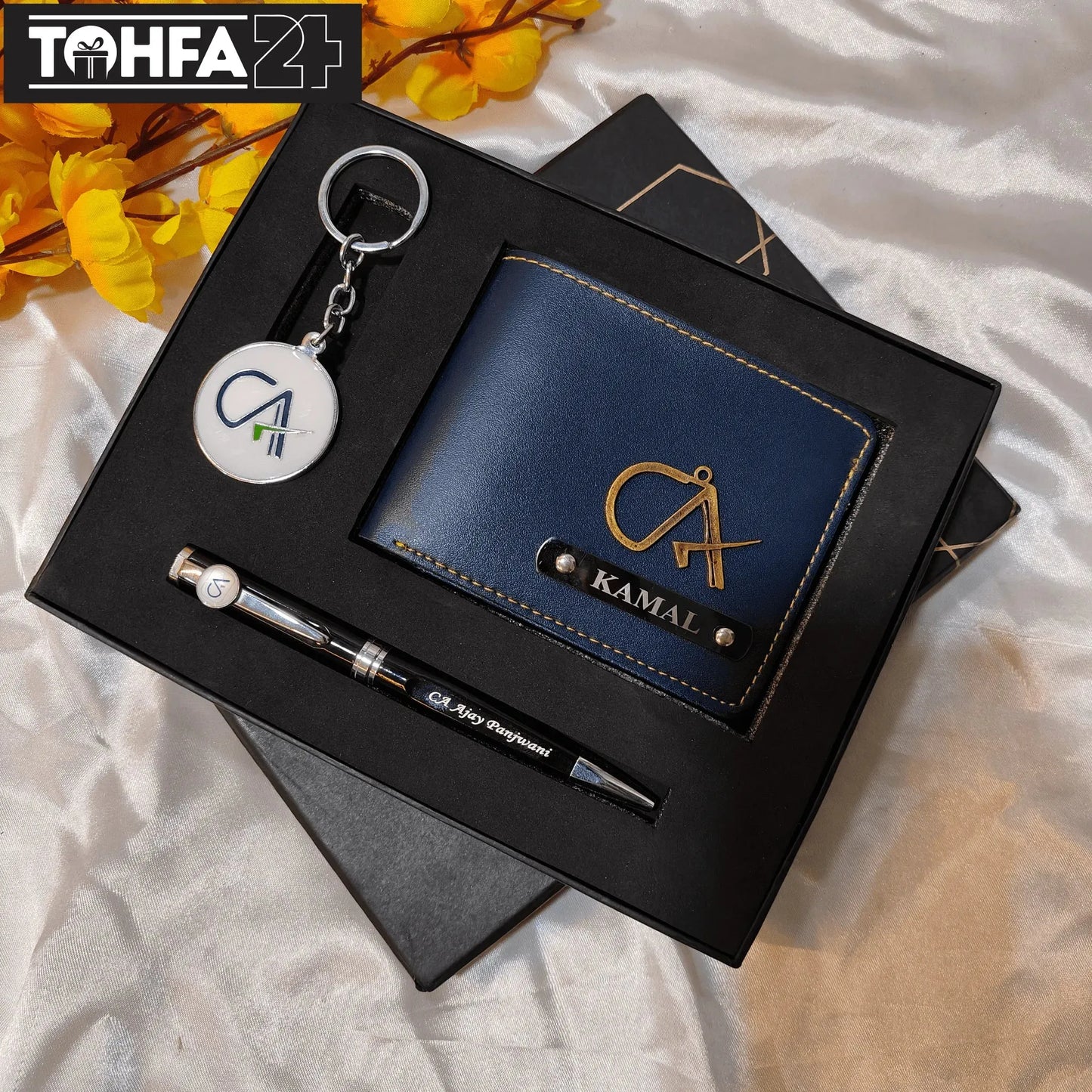 Personalized Wallet, Pen & Keychain Combo for CA Tohfa24