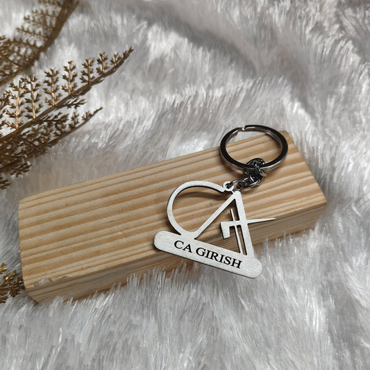 Personalized CA Keychain with Symbol Tohfa24