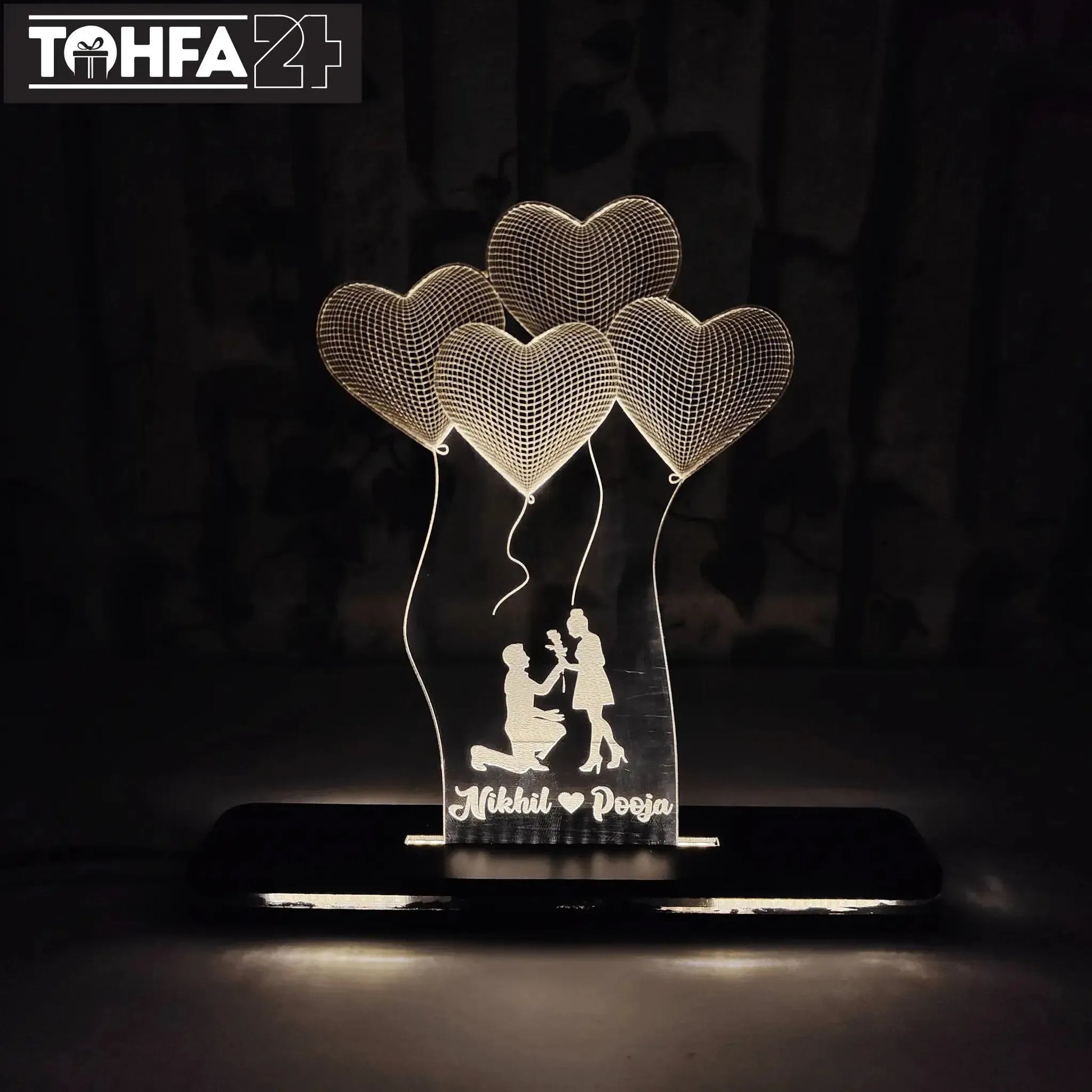 Cute Couple Proposal Acrylic Lamp Tohfa24