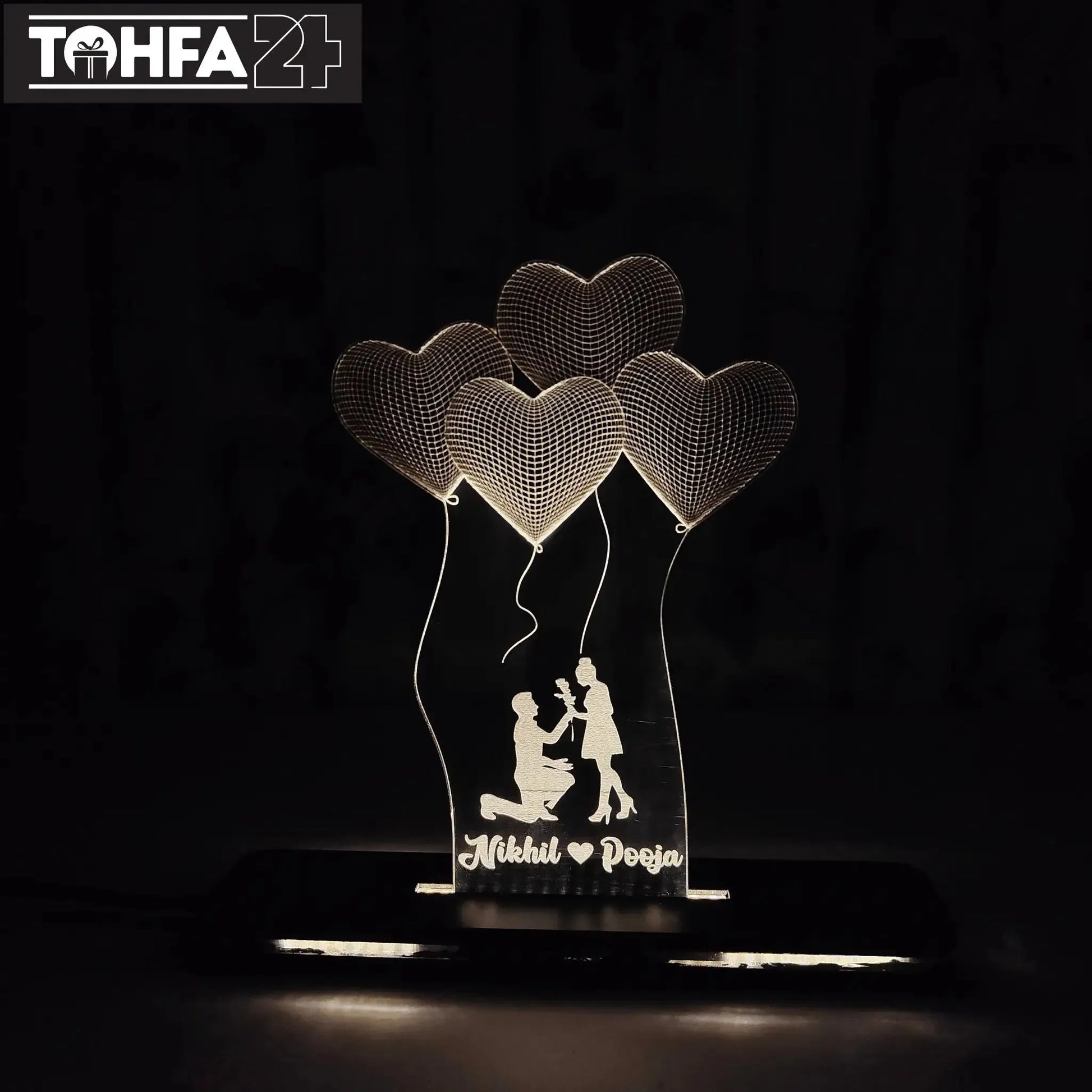 Cute Couple Proposal Acrylic Lamp Tohfa24