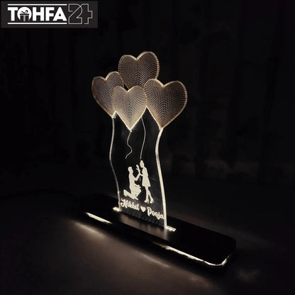 Cute Couple Proposal Acrylic Lamp Tohfa24