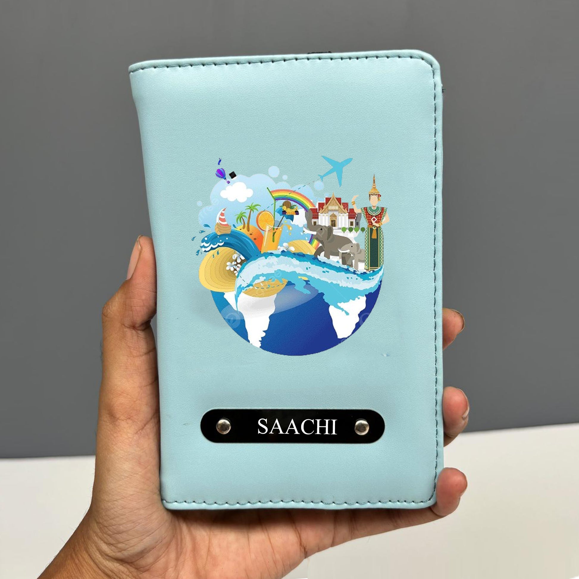 Personalized Around the Globe Passport Cover Tohfa24