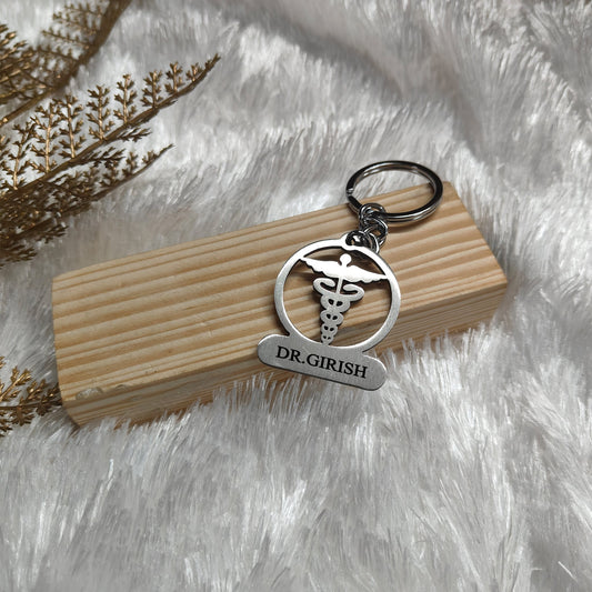 Personalized Doctor Keychain with Medical Symbol Tohfa24