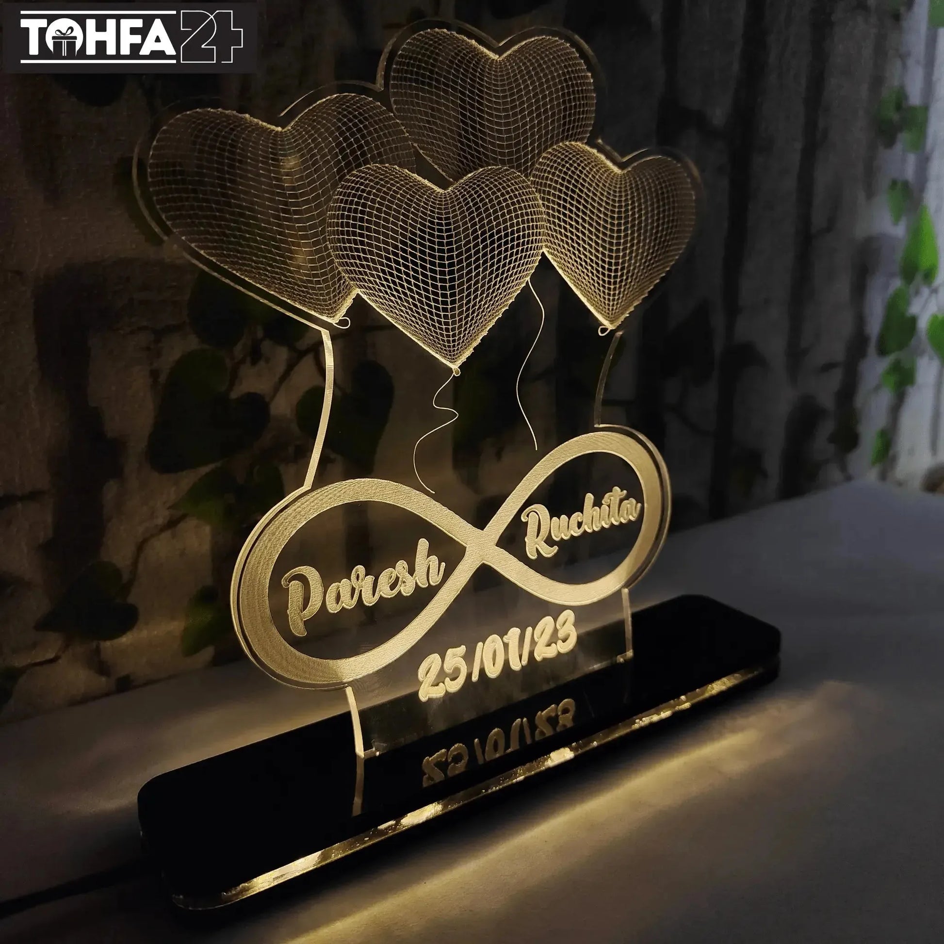 Infinity & Love Sign Acrylic Lamp Tohfa24