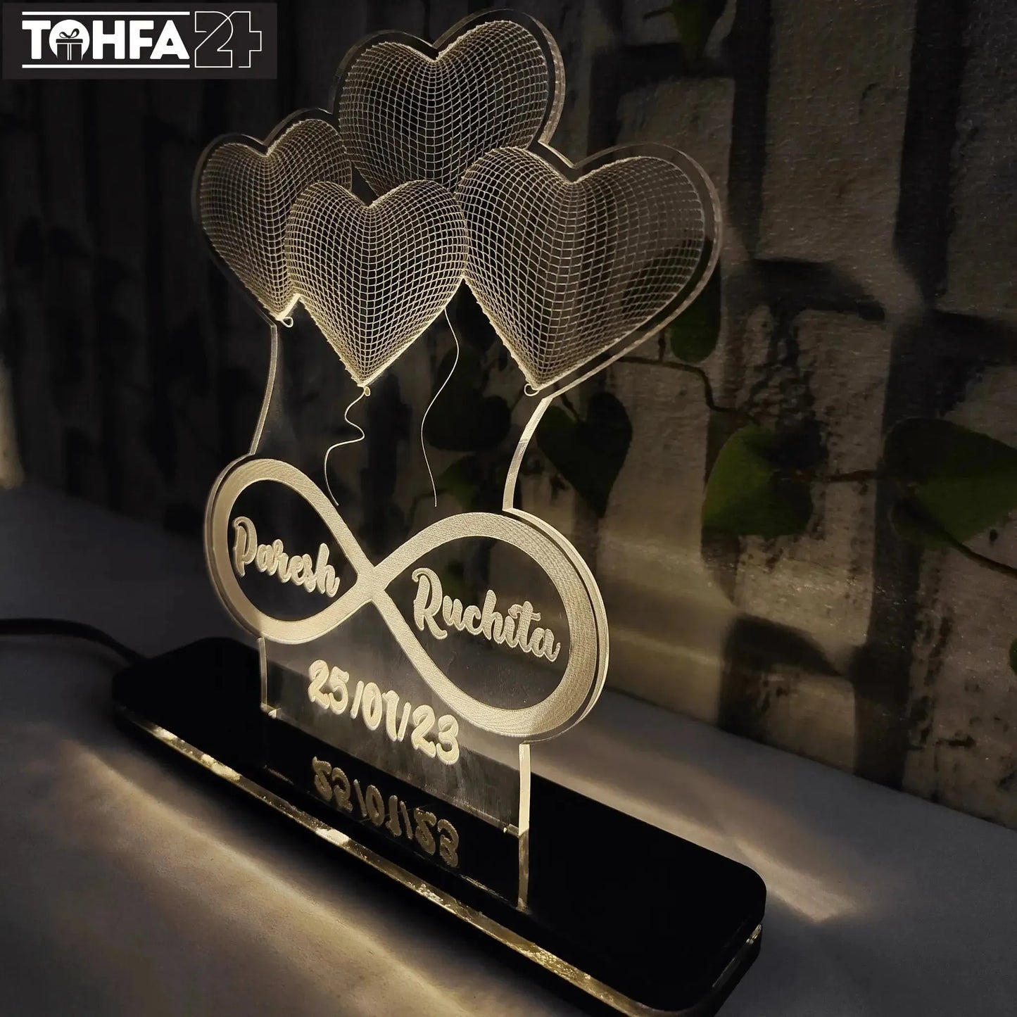 Infinity & Love Sign Acrylic Lamp Tohfa24