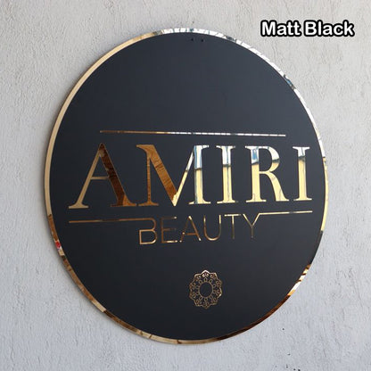 Elegant Round Acrylic Name Plate Matt Black Tohfa24