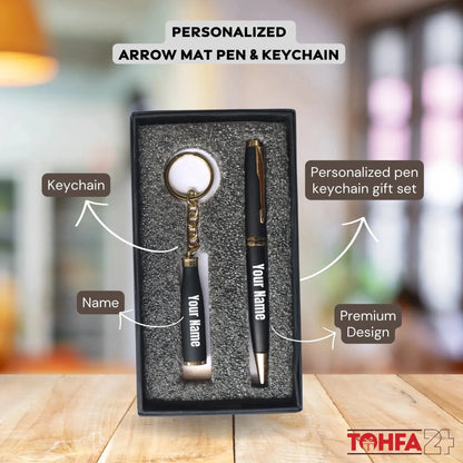 Personalized Arrow Mat Pen & Keychain Tohfa24