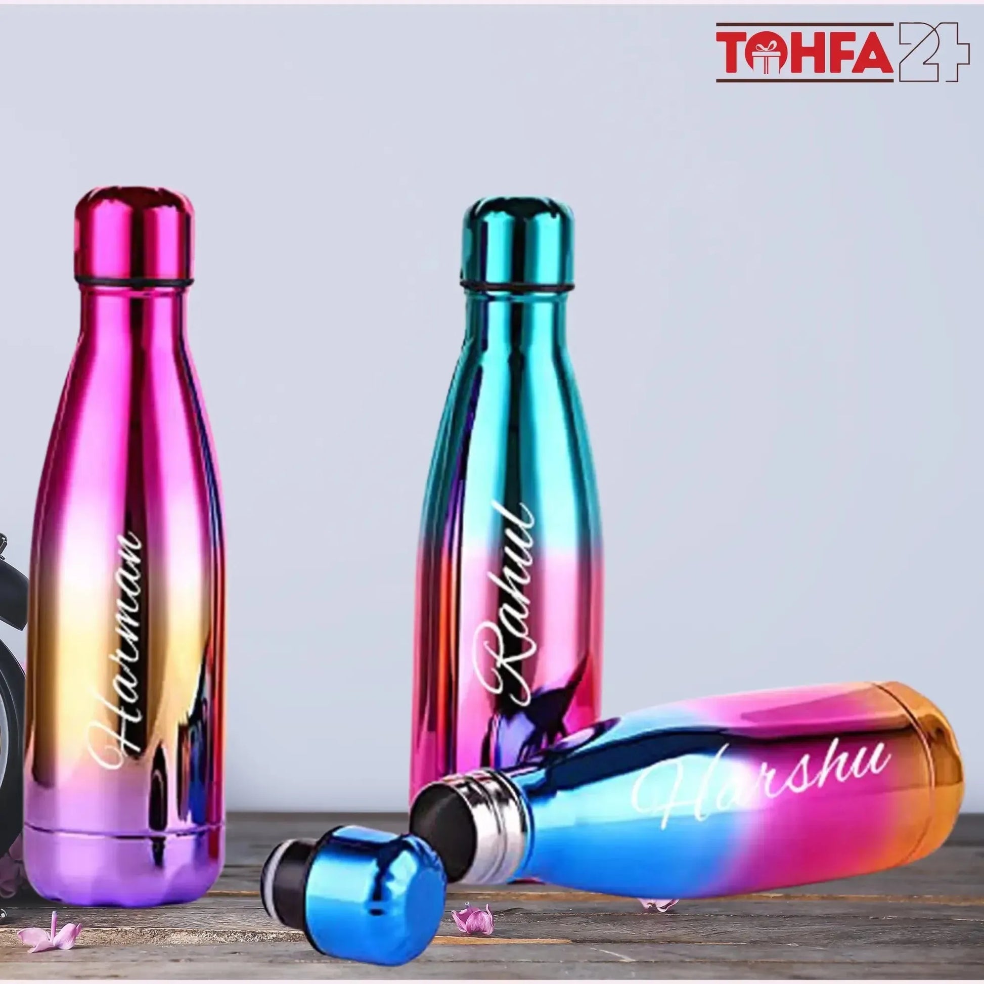 Personalized Rainbow Vacuum Insulated Water Bottle Tohfa24