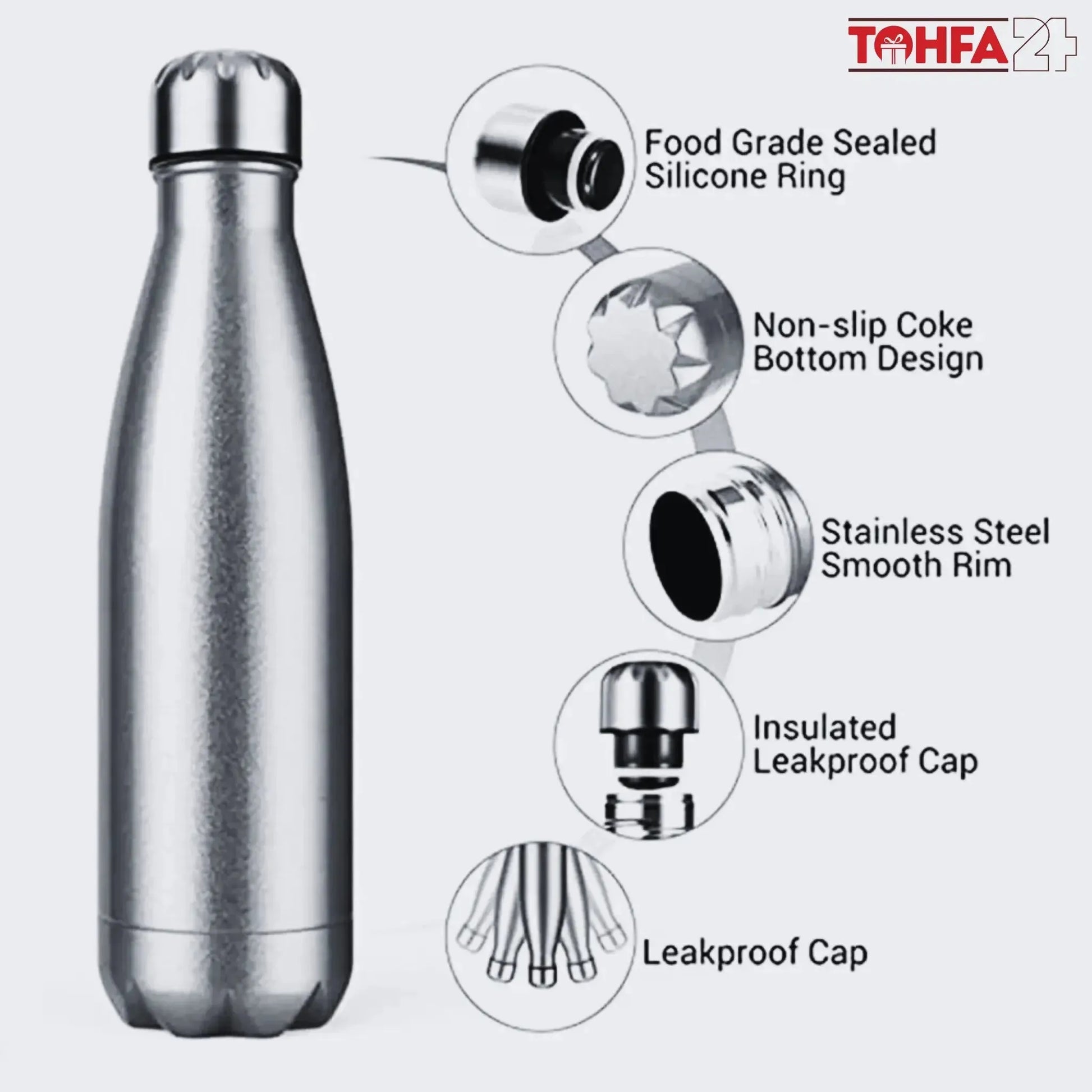 Personalized Rainbow Vacuum Insulated Water Bottle Tohfa24