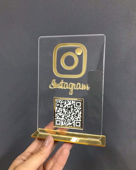 Acrylic Instagram QR Stand – "Follow Me" Social Media Display