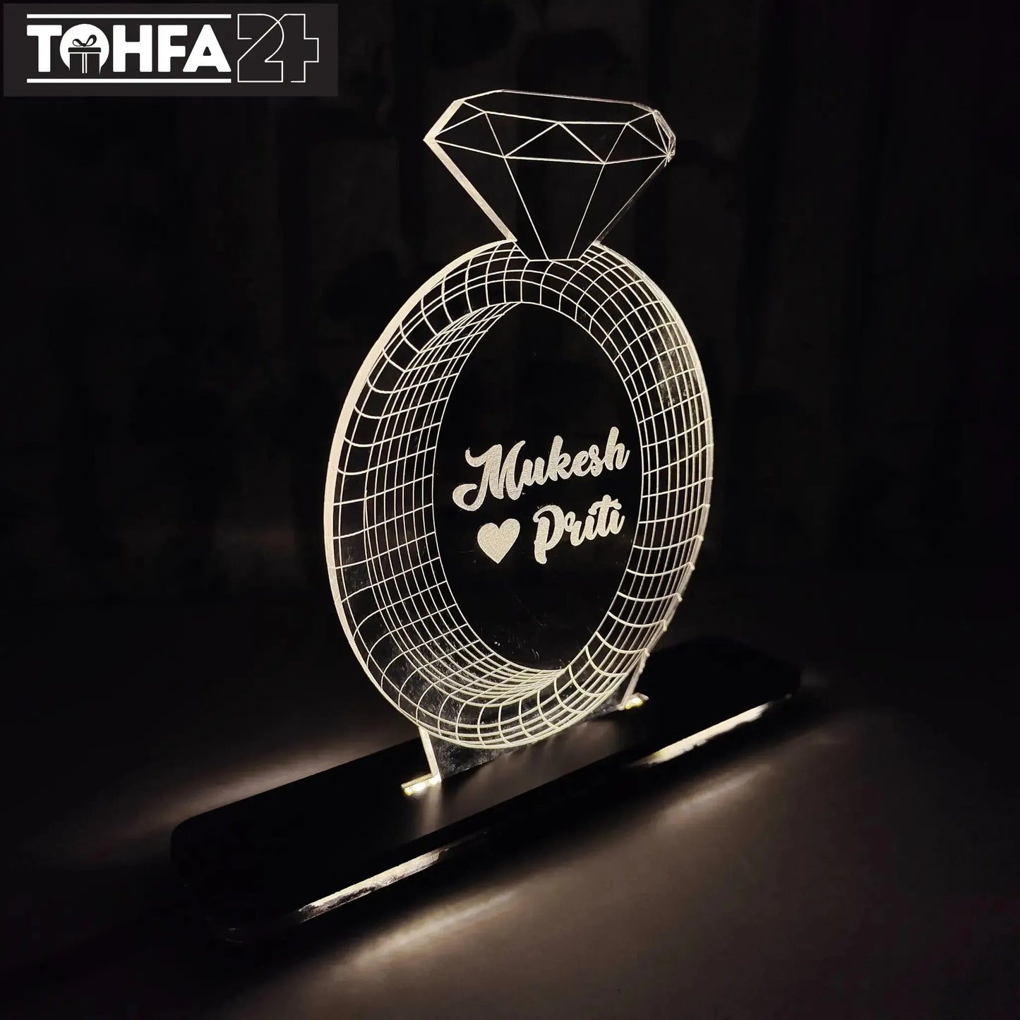 Ring of Love Acrylic Lamp Tohfa24